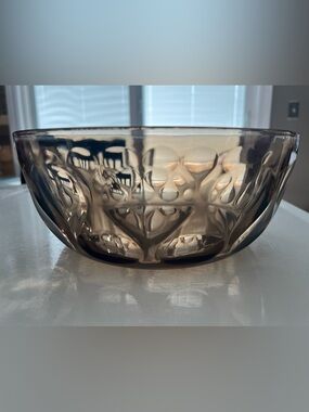 Vintage Pyrex Ovenware Smoked Glass Teardrop Bowl